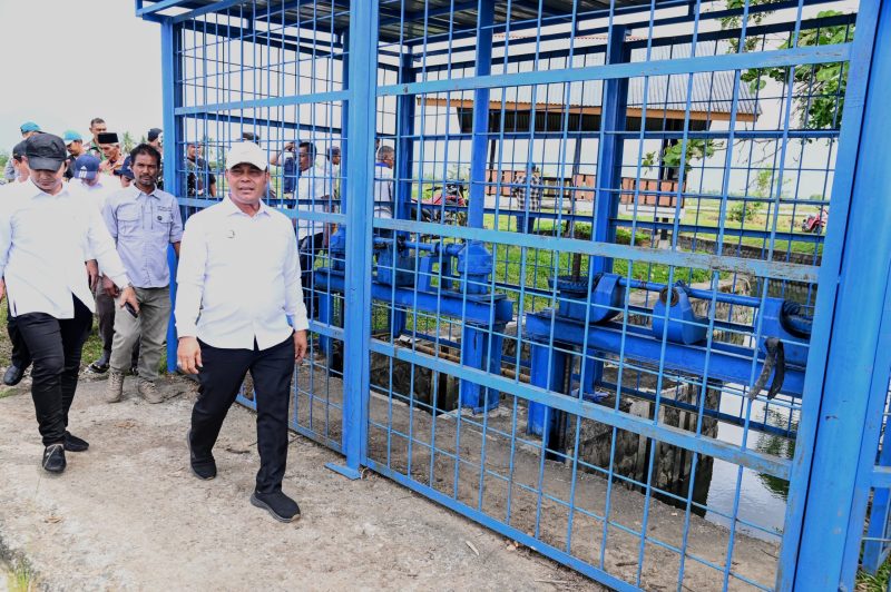 Bupati Aceh Besar, H Syech Muharram Idris bersama dinas terkait tinjau langsung irigasi di area persawahan Gampong Atong, Kecamatan Montasik, Aceh Besar, Rabu (25/06/2025).